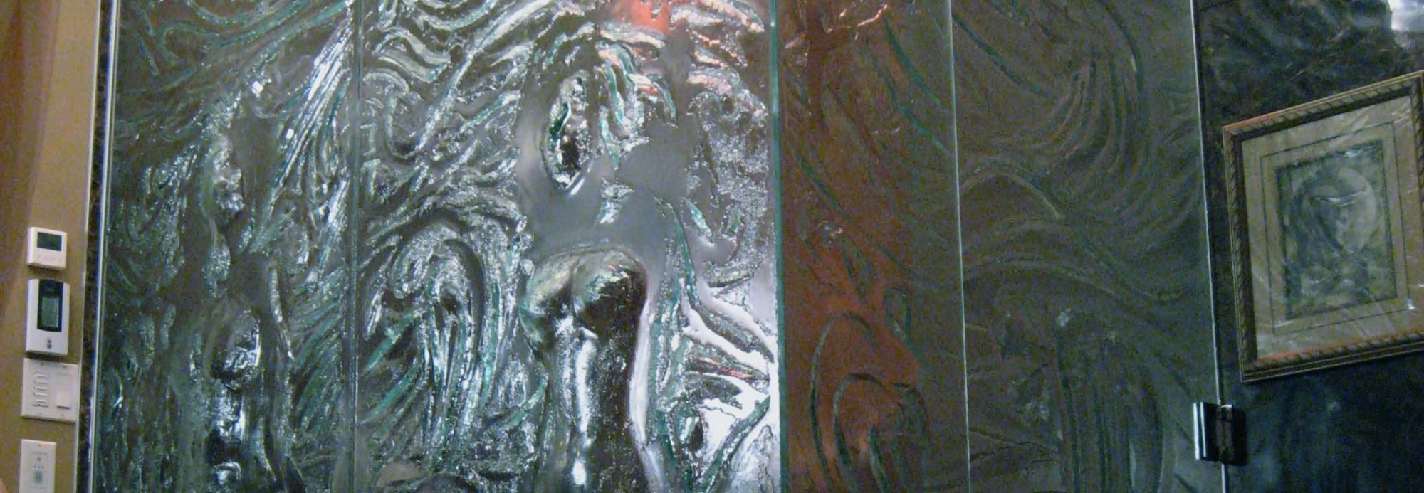 douche en verre fusion eau torse