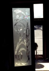 verre de porte décoratif